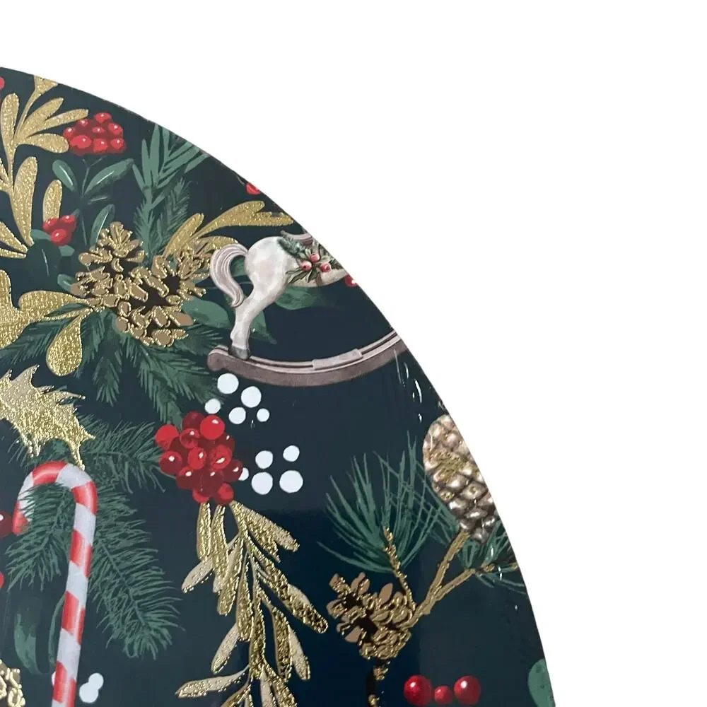 Christmas Boutique Reversible Cork Backed Placemats 15in Round Set of 4 New